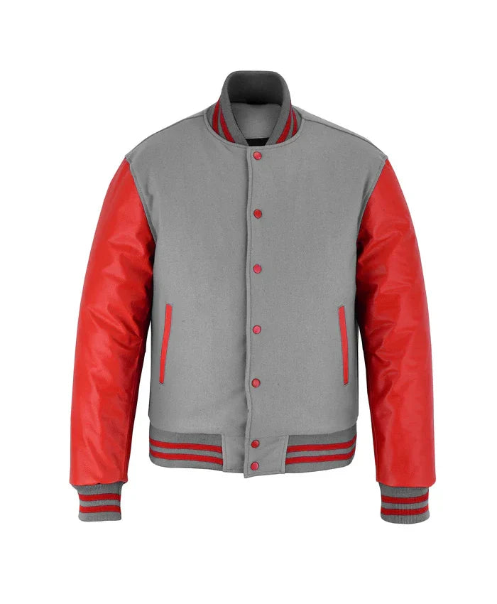 Stylish Red And Grey Lettermen Varsity Jacket - Recreated Inspired Edition