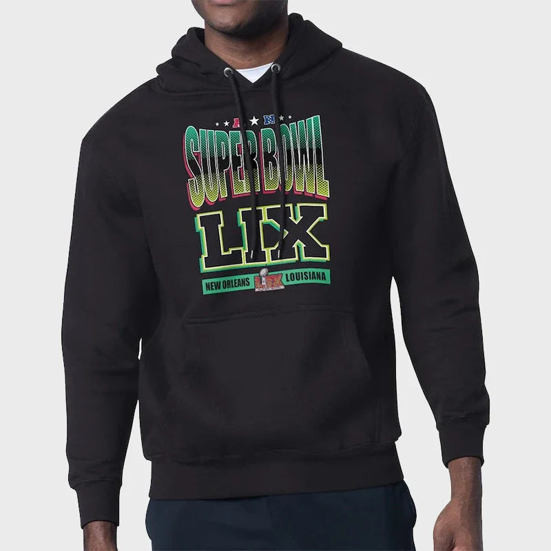 Super Bowl LIX Starter Black Super Bowl Graphic Hoodie - Recreated Inspired Edition