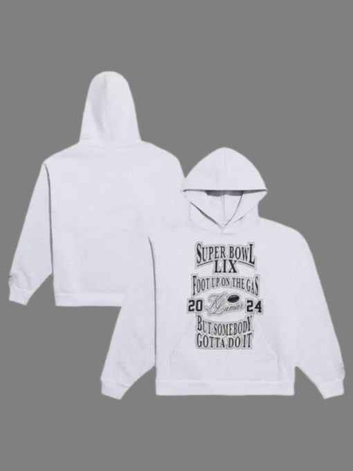 Kendrick Lamar Super Bowl LIX Foot Up On The Gas Hoodie - Recreated Inspired Edition