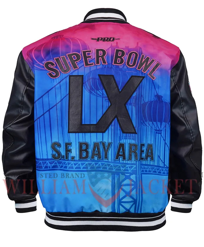 Super Bowl LX 2026 Black Varsity Jacket - Recreated Inspired Edition