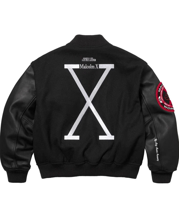 Supreme 40 Acres Malcolm X Varsity Jacket - Recreated Inspired Edition