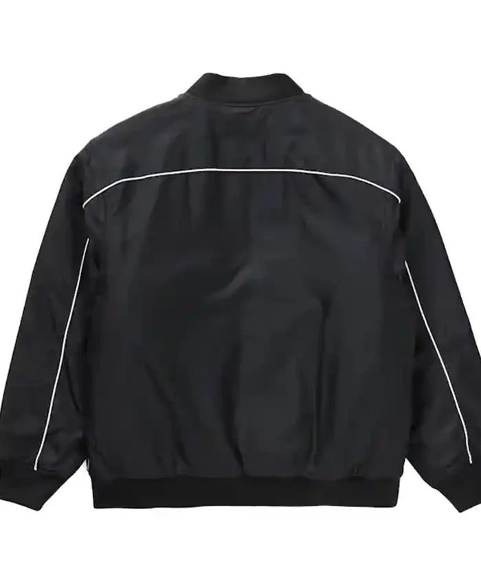 Supreme Contrast Script Black Varsity Jacket - Recreated Inspired Edition