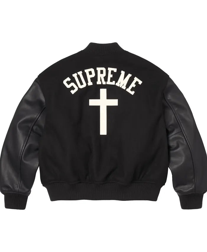 Supreme SS26 Cross Varsity Jacket - Recreated Inspired Edition