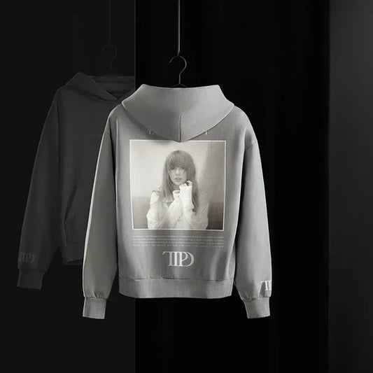 Taylor Swift The Tortured Poets Department Gray Hoodie - Recreated Inspired Edition