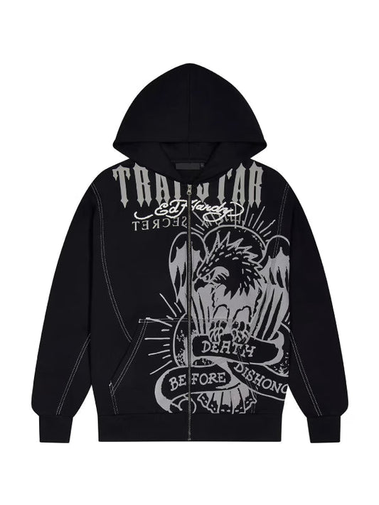 Trapstar x Ed Hardy DBD Zip-Up Hoodie - Recreated Inspired Edition