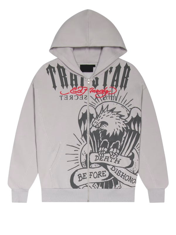 Trapstar x Ed Hardy DBD Zip-Up Hoodie - Recreated Inspired Edition