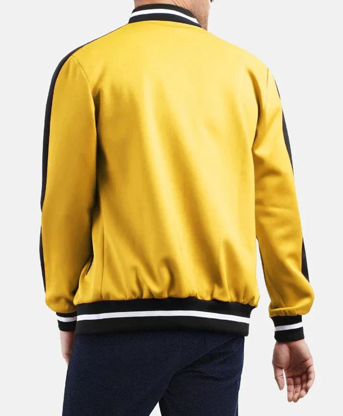 Trendy Black And Yellow Wool Varsity Jacket - Recreated Inspired Edition