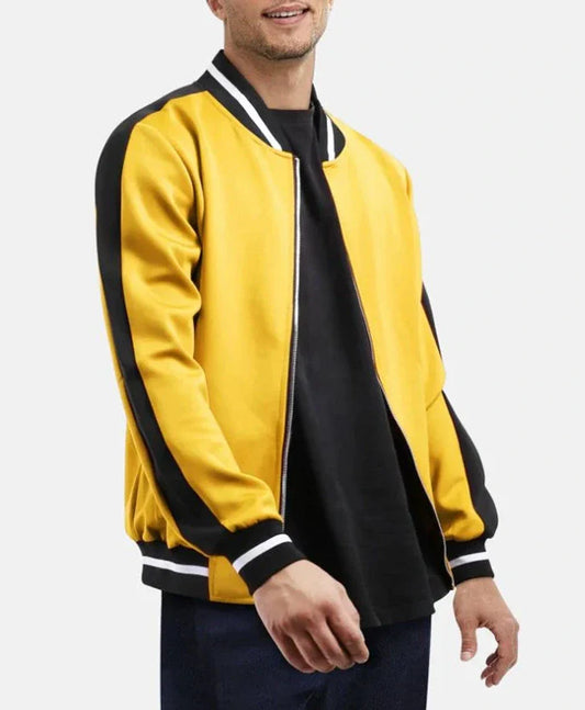 Trendy Black And Yellow Wool Varsity Jacket - Recreated Inspired Edition