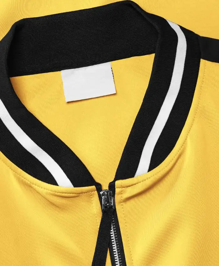 Trendy Black And Yellow Wool Varsity Jacket - Recreated Inspired Edition
