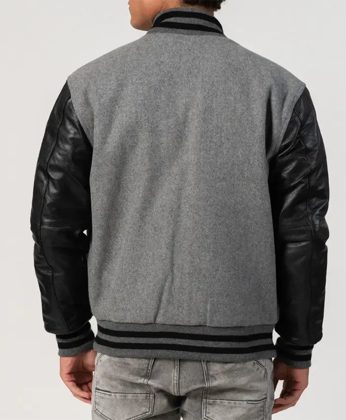 Unisex Black And Grey Varsity Jacket - Recreated Inspired Edition