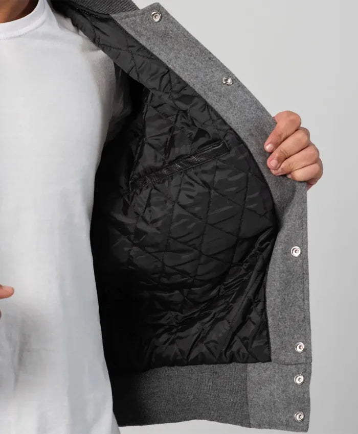 Unisex Black And Grey Varsity Jacket - Recreated Inspired Edition