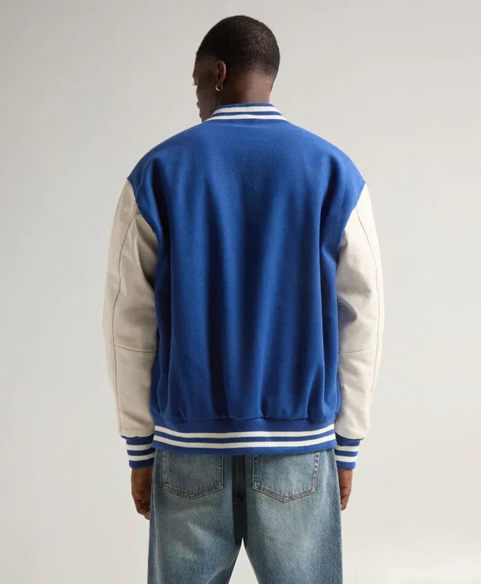 Unisex Blue And White Varsity Jacket - Recreated Inspired Edition