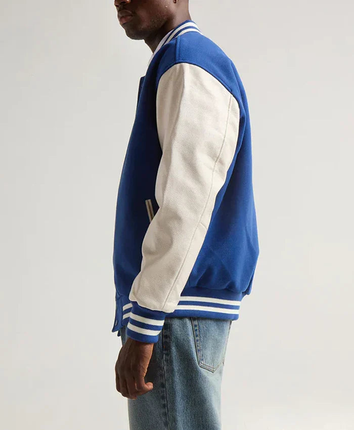 Unisex Blue And White Varsity Jacket - Recreated Inspired Edition