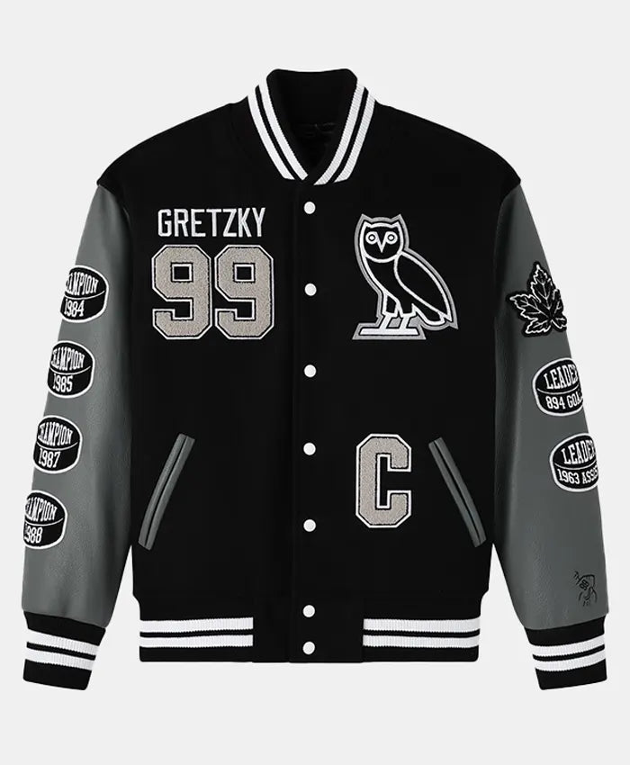 OVO Wayne Gretzky The Great One Varsity Jacket - Recreated Inspired Edition