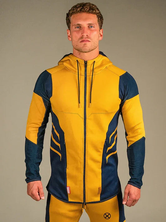 Wolverine Yellow Zip-Up Hoodie - Recreated Inspired Edition