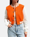 Women’s Cropped Orange Wool Varsity Jacket - Recreated Inspired Edition