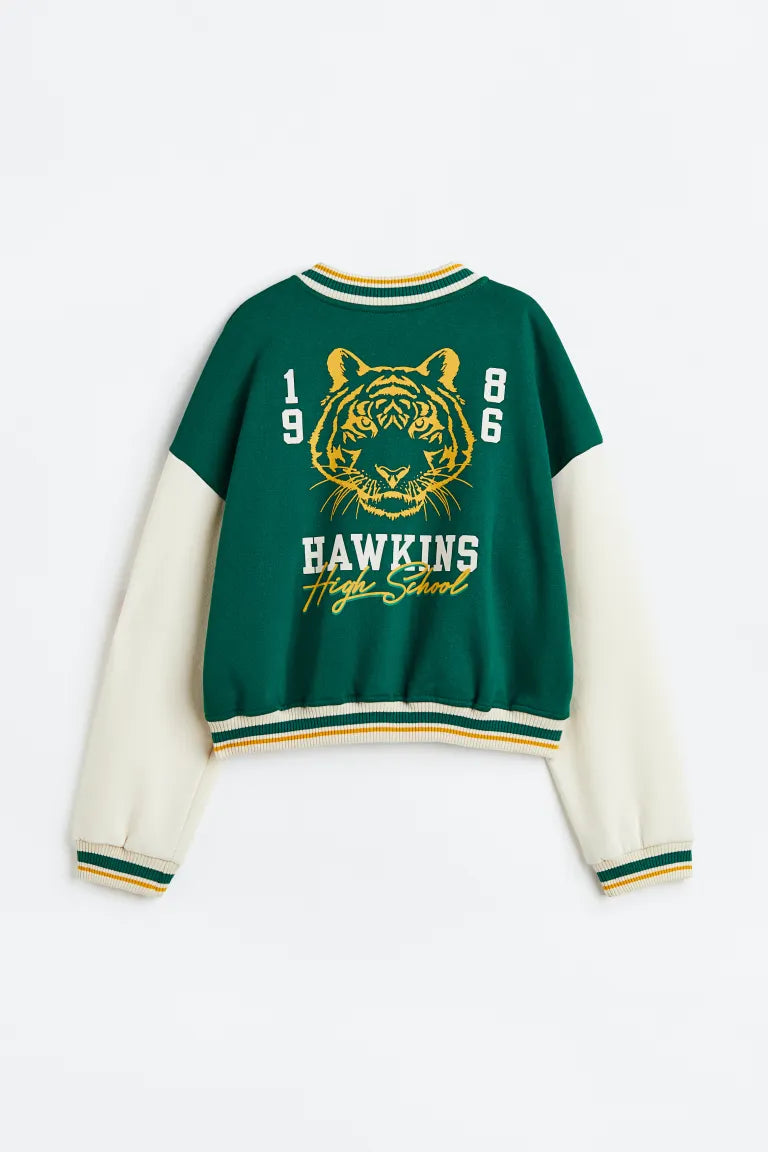 Womens Hawkins Tiger Baseball Varsity Jacket - Recreated Inspired Edition