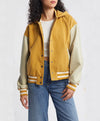 Women’s Yellow Hooded Wool Twill Varsity Jacket - Recreated Inspired Edition