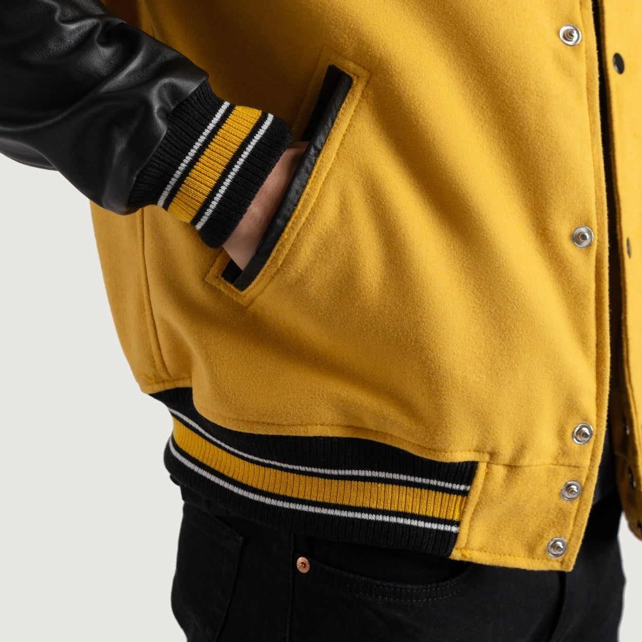 Yellow and Black Varsity Letterman Jacket - Recreated Inspired Edition