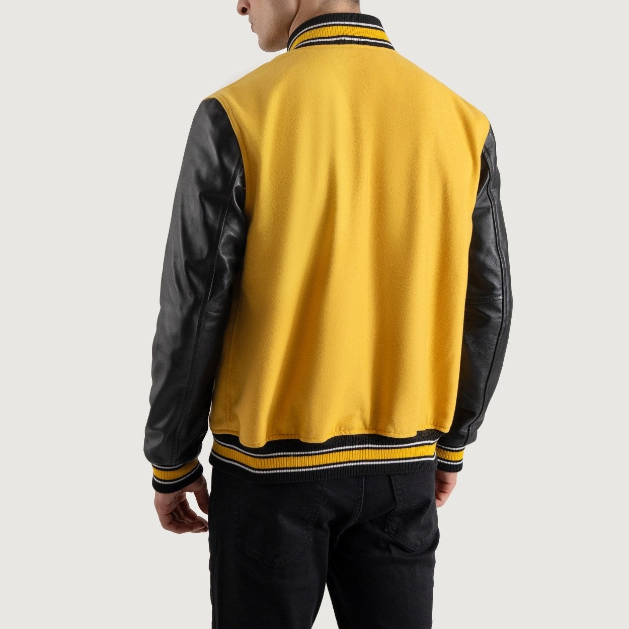 Yellow and Black Varsity Letterman Jacket - Recreated Inspired Edition