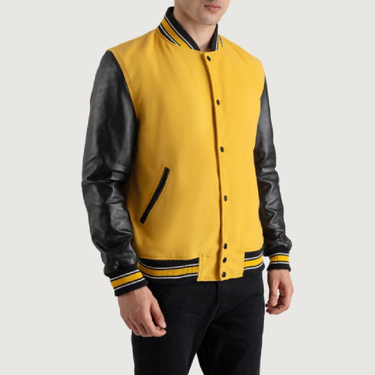 Yellow and Black Varsity Letterman Jacket - Recreated Inspired Edition