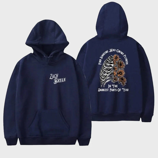 Zach Bryan “Find Someone Who Grows Flowers in the Darkest Part of You” Hoodie - Recreated Inspired Edition