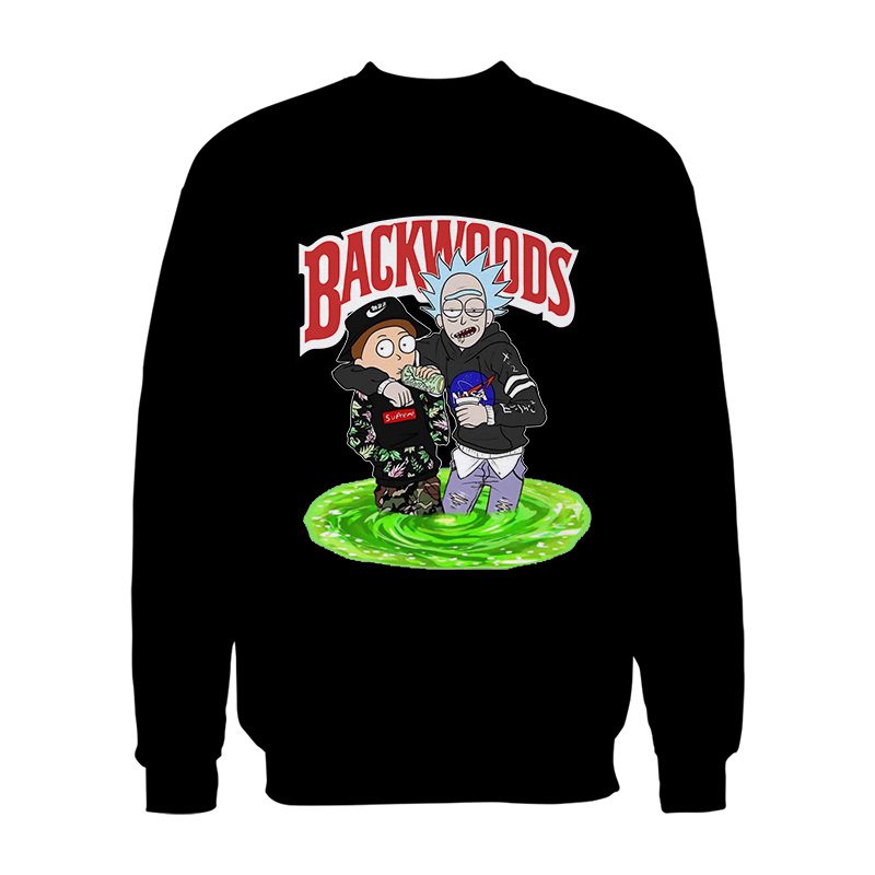 Backwoods Rick and Morty Black Hoodie - Recreated Inspired Edition