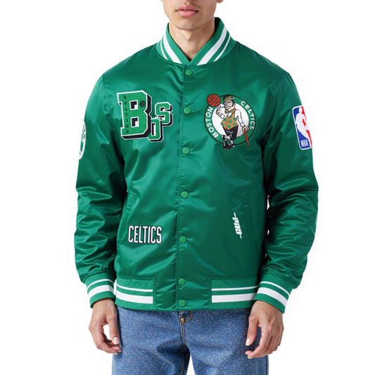 Boston Celtics Green Satin Varsity Jacket
