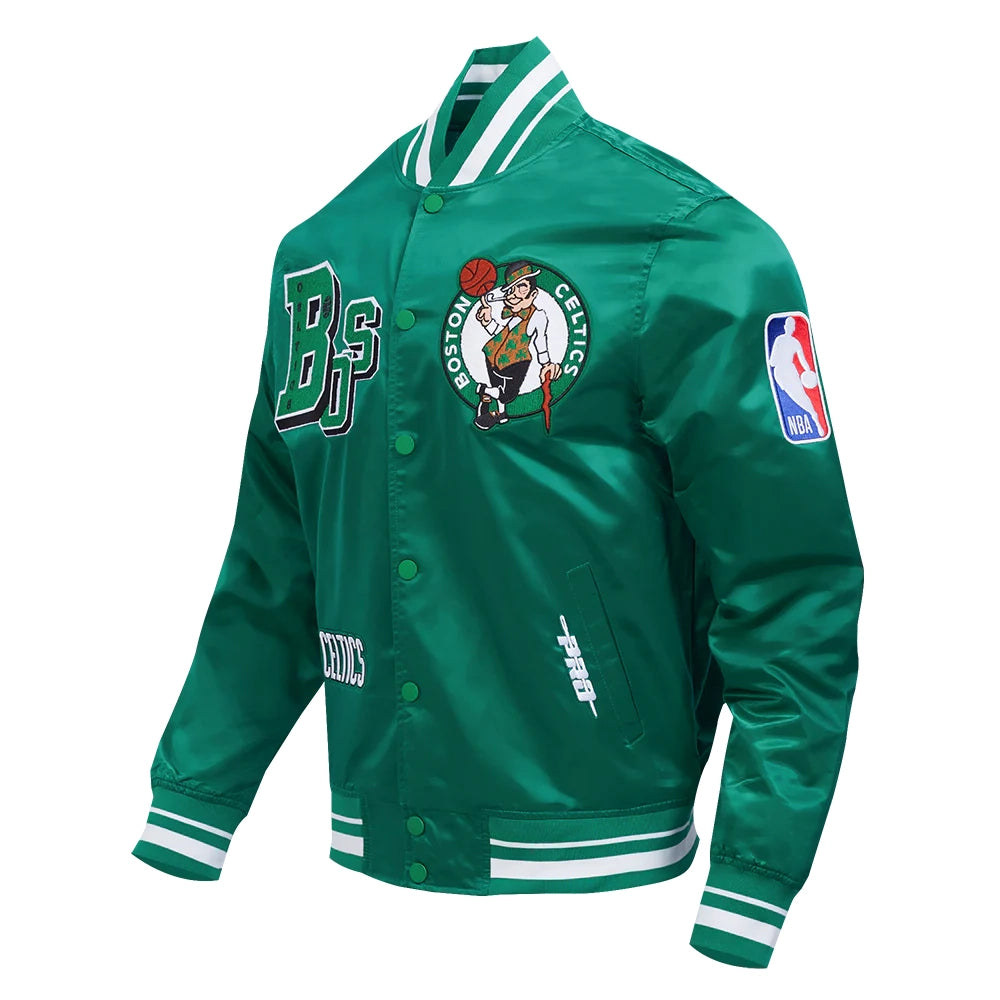 Boston Celtics Best Of Green Satin Varsity Jacket