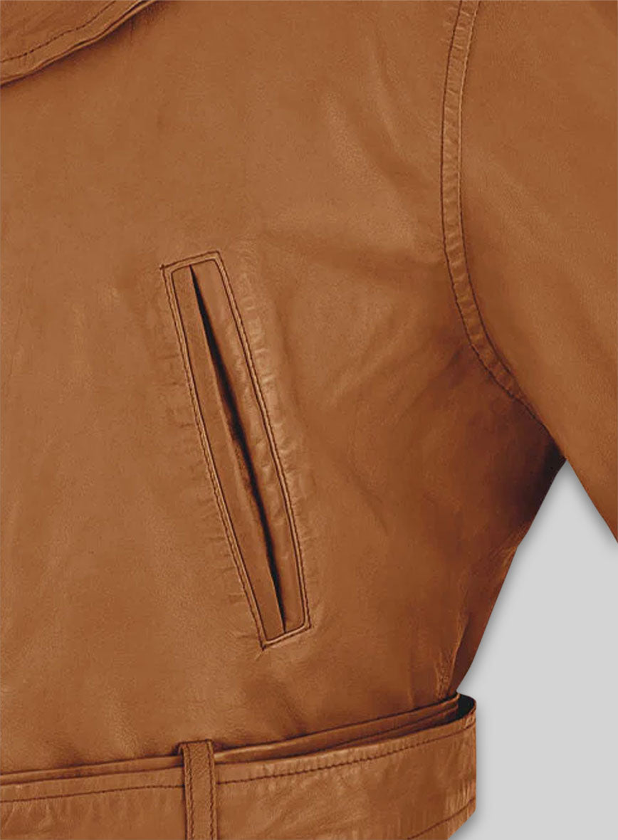 Brown Brad Pitt Legends of the Fall Leather Trench Coat