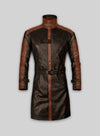 Brown Aiden Pearce Watch Dog Leather Trench Coat