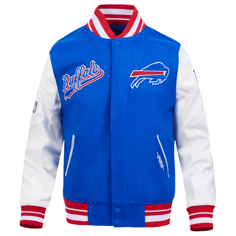 Buffalo Bills Script Tail Royal Blue/White Varsity Jacket