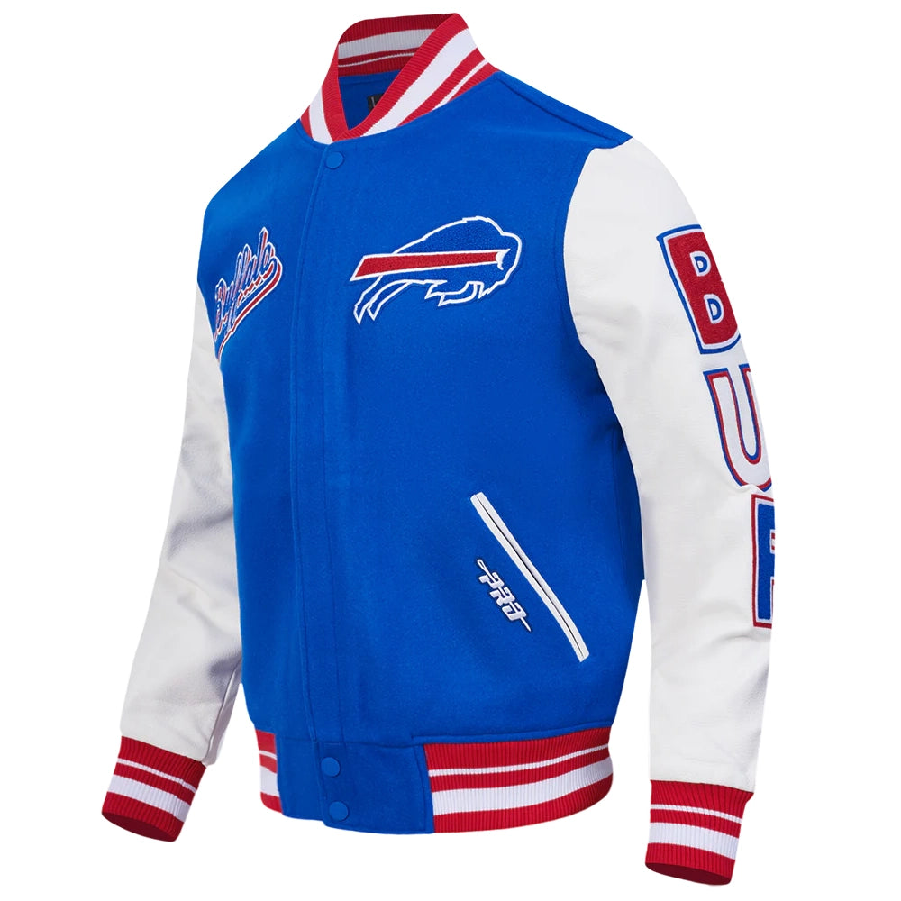Buffalo Bills Script Tail Royal Blue/White Varsity Jacket