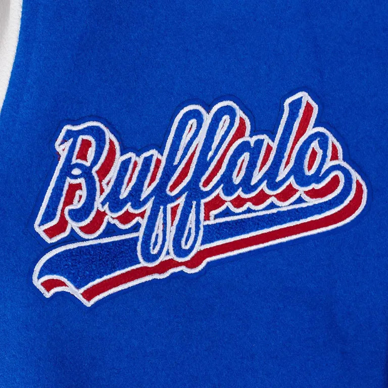 Buffalo Bills Script Tail Royal Blue/White Varsity Jacket