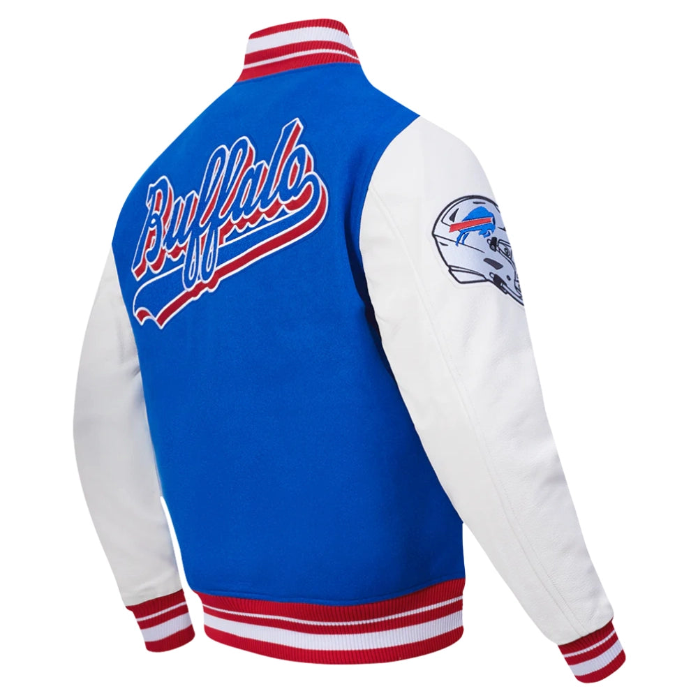 Buffalo Bills Script Tail Royal Blue/White Varsity Jacket