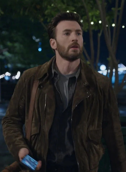 Chris Evans Ghosted Leather Jacke