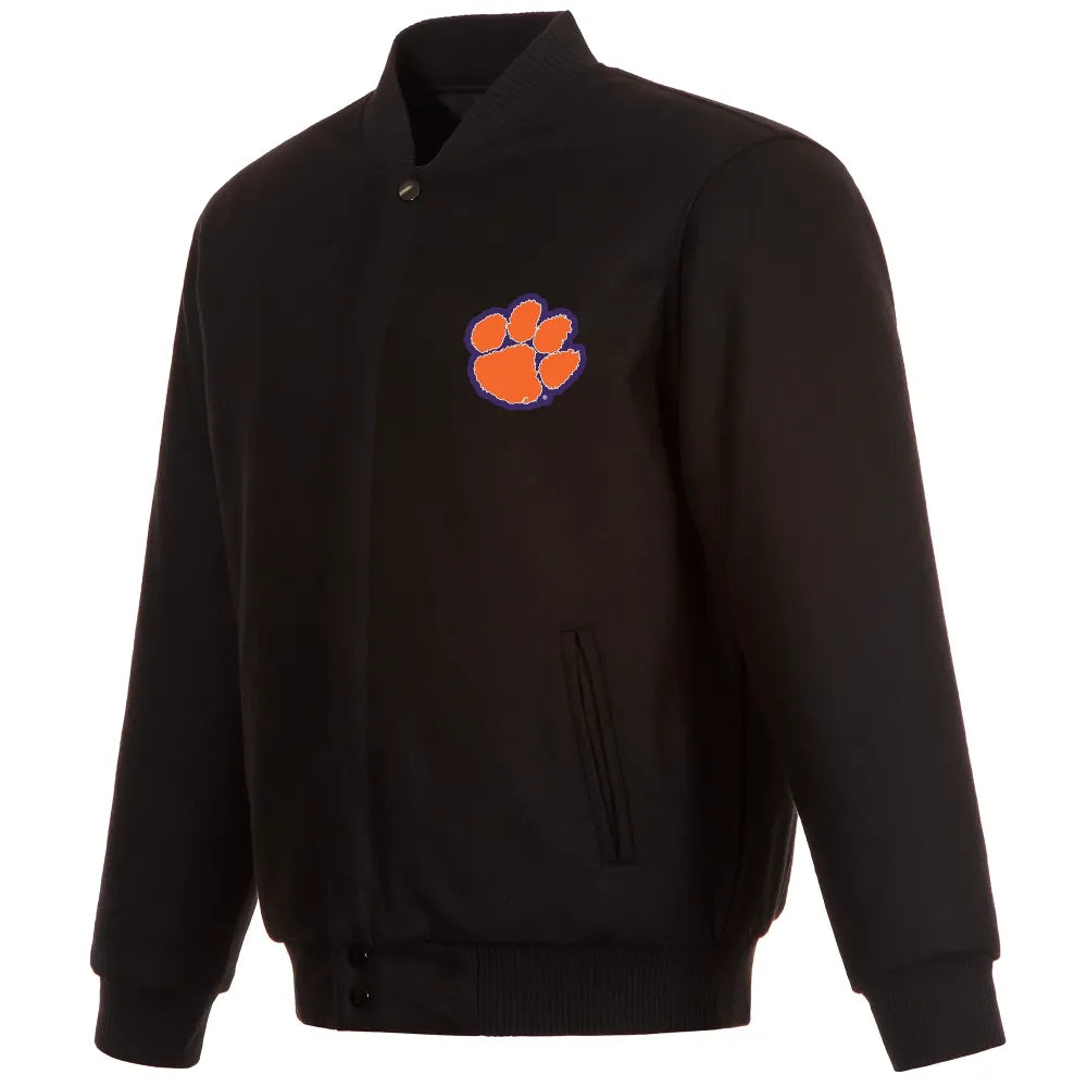 Clemson Tigers One Color Full Wool Black Varsity Jacket