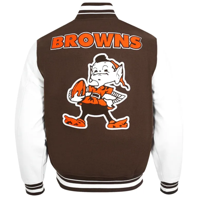 Cleveland Browns Retro Classic Brown/White Varsity Jacket