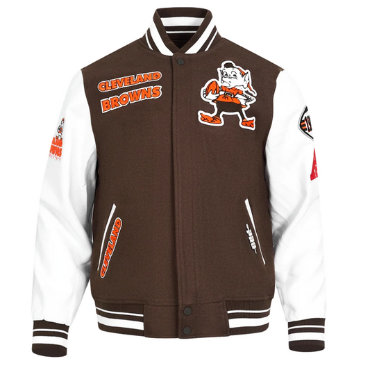 Cleveland Browns Retro Classic Brown/White Varsity Jacket