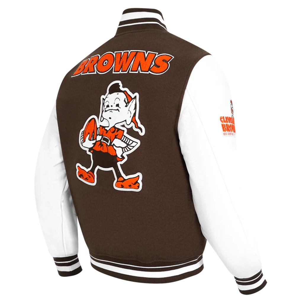 Cleveland Browns Retro Classic Brown/White Varsity Jacket