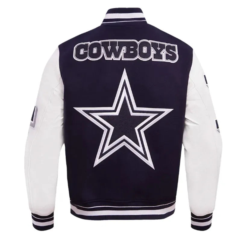 Dallas Cowboys Mashup Rib Varsity Wool/Leather Jacket - Recreated Inspired Edition