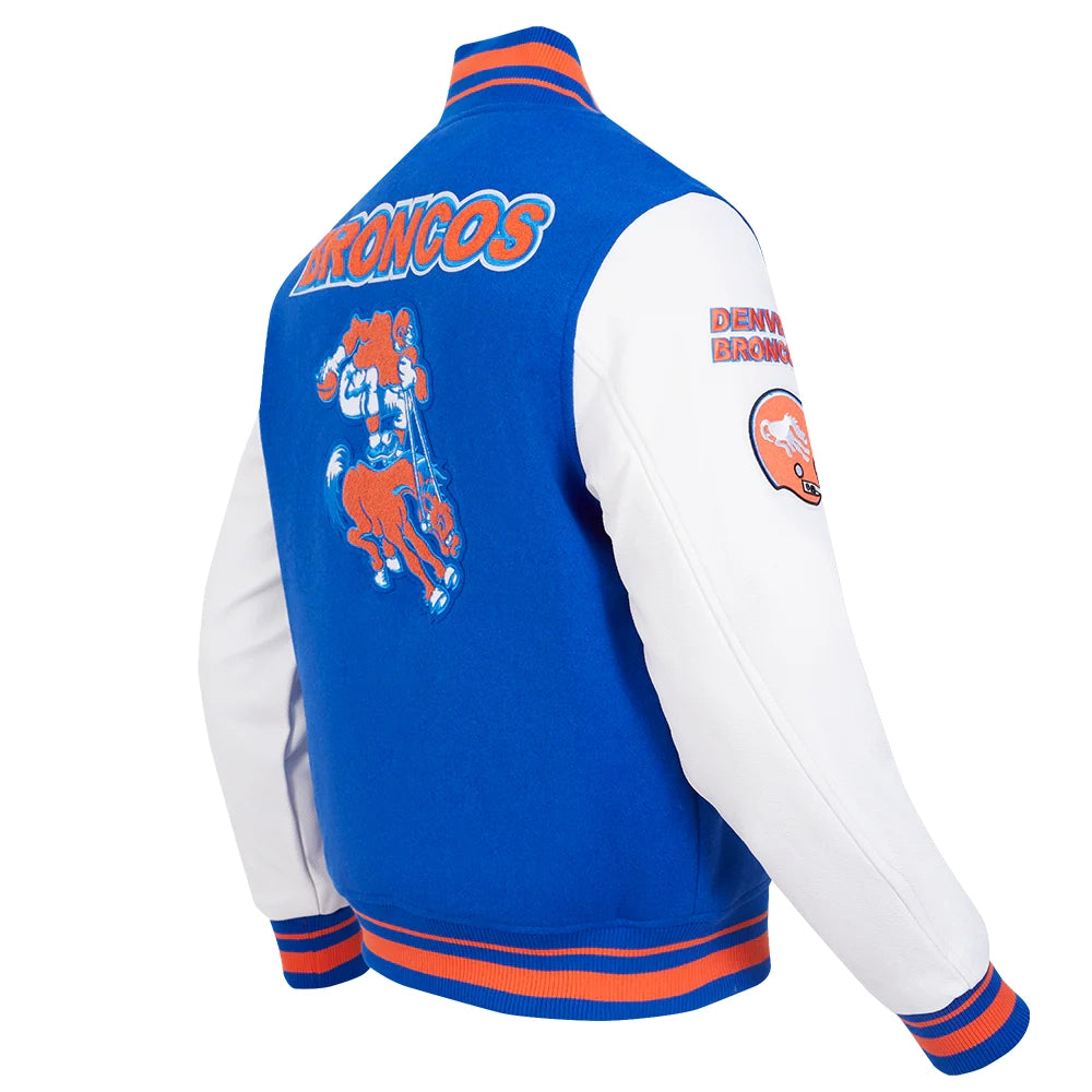 Denver Broncos Retro Classic Wool/Leather Varsity Jacket