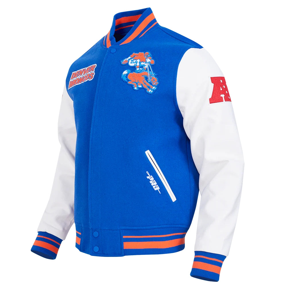 Denver Broncos Retro Classic Wool/Leather Varsity Jacket