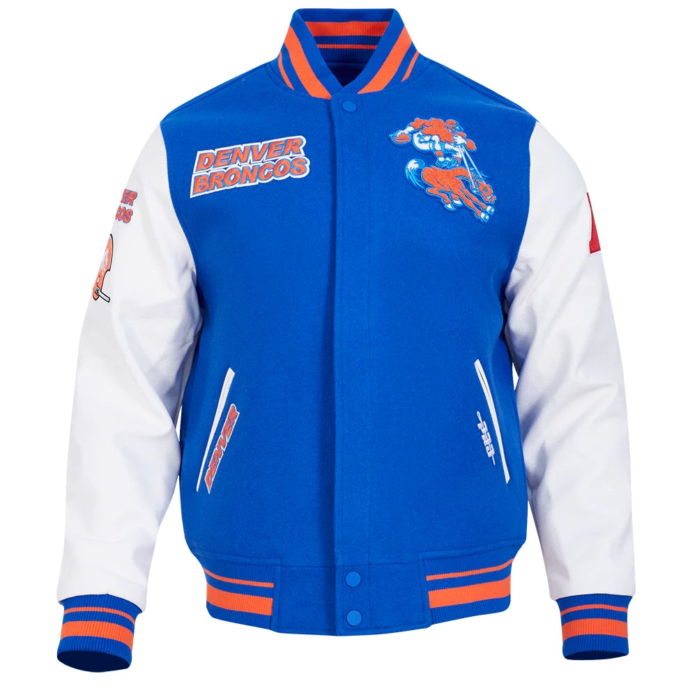 Denver Broncos Retro Classic Wool/Leather Varsity Jacket