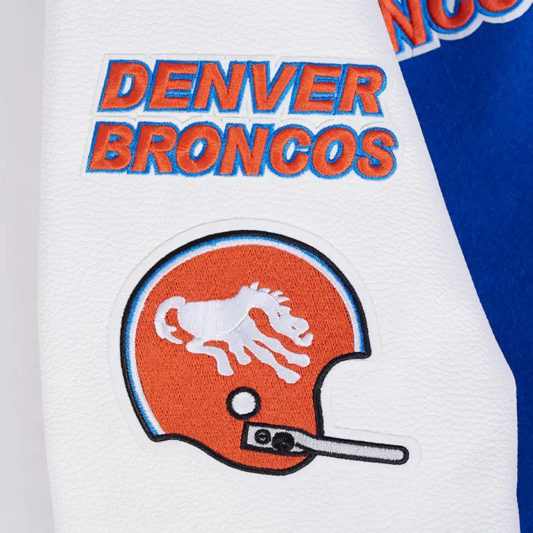Denver Broncos Retro Classic Wool/Leather Varsity Jacket
