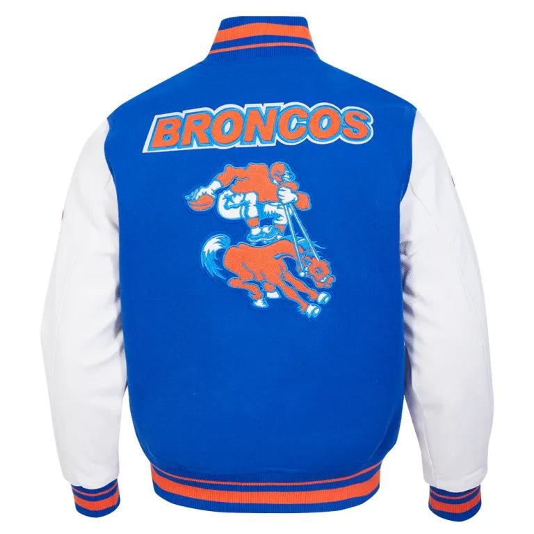 Denver Broncos Retro Classic Wool/Leather Varsity Jacket