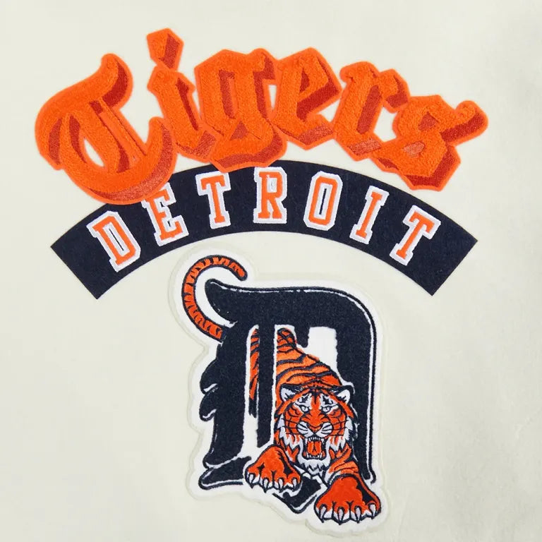 Detroit Tigers Cropped Best Of Women’s Cream/Navy Varsity Jacket