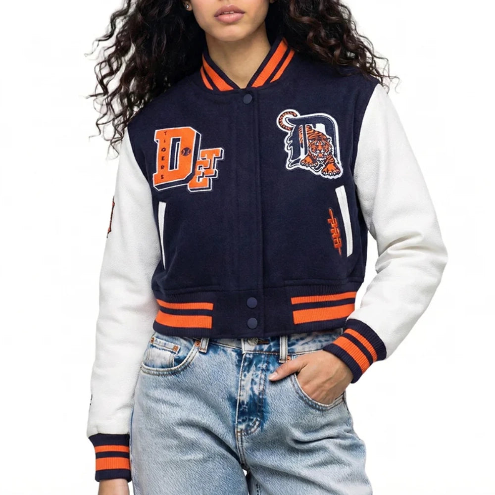 Detroit Tigers Cropped Best Of Women’s Varsity Jacket
