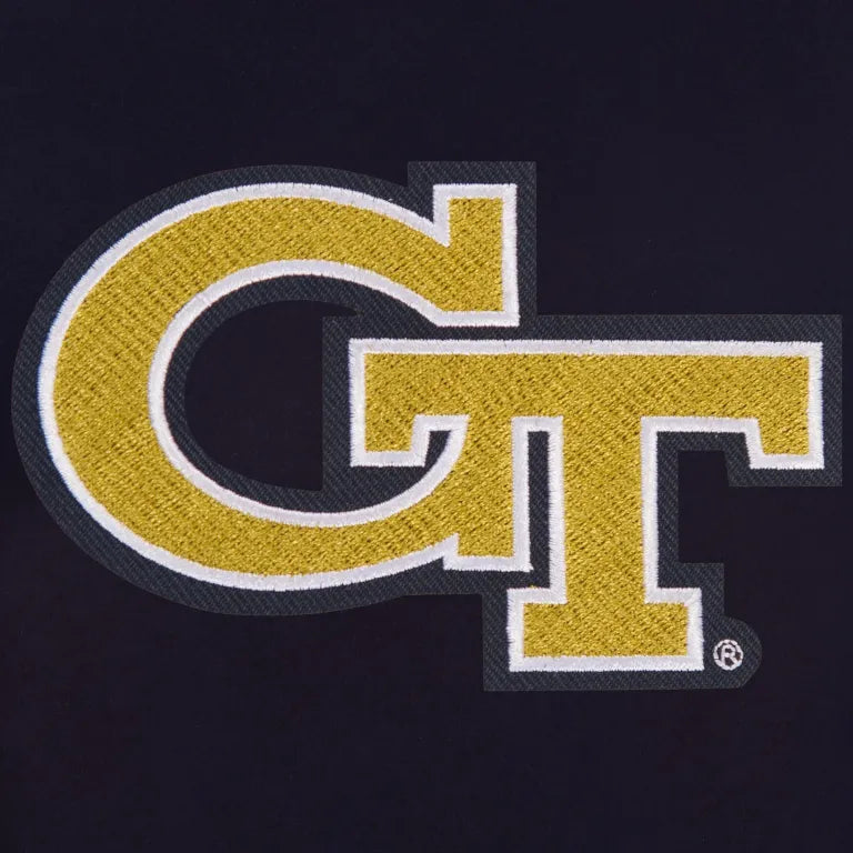 Georgia Tech Yellow Jackets One Color Full Wool Navy Varsity Jacket