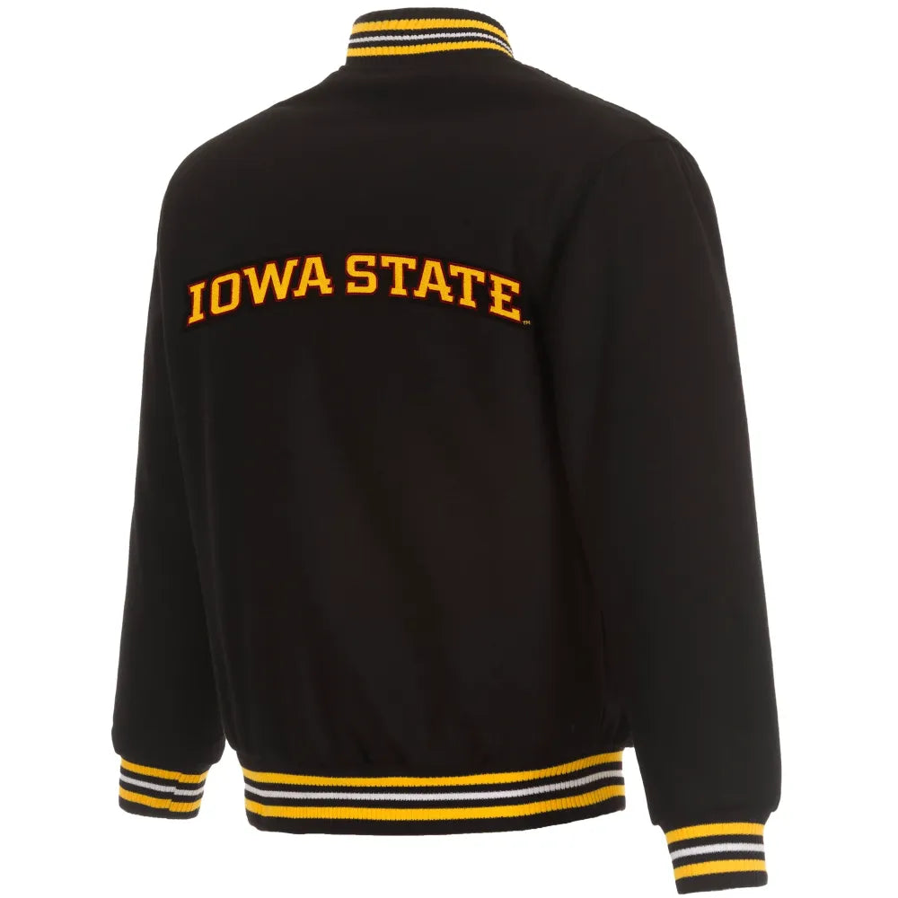 Iowa State Cyclones One Color Full Wool Black Varsity Jacket